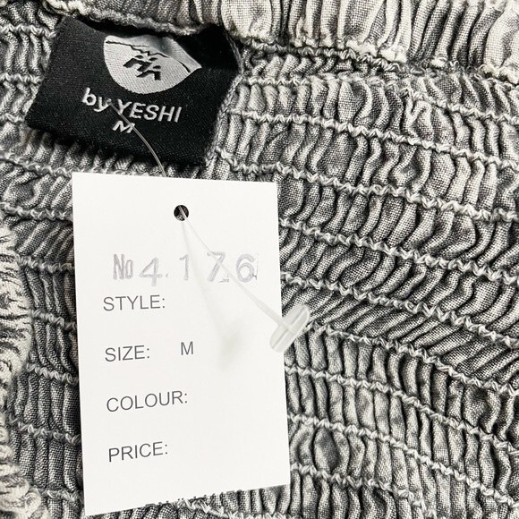 NWT Himalayan Arts Wear Boho Embroidered Gray Halter Maxi Dress Size Medium NEW - Picture 9 of 12